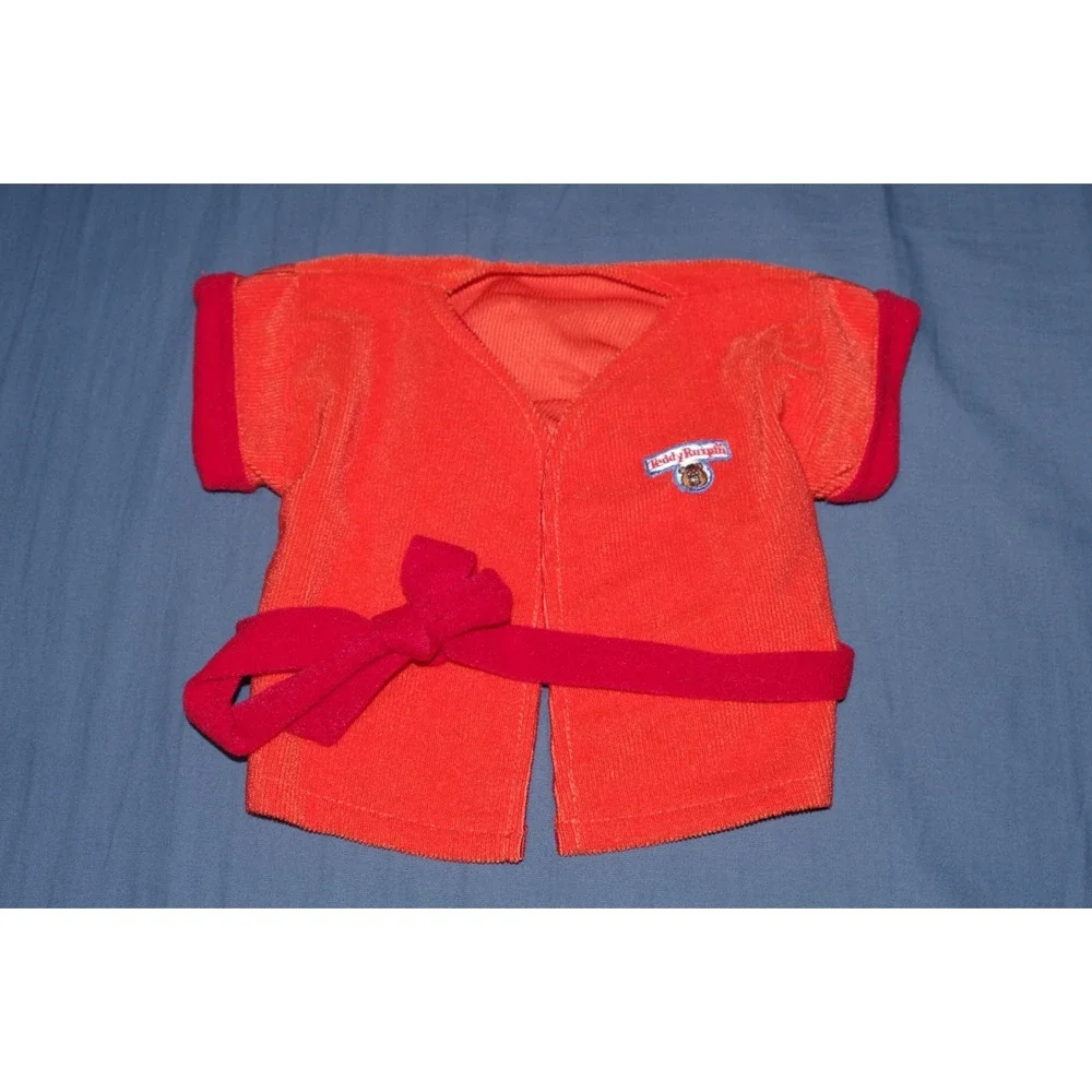 Vintage 1986 TEDDY RUXPIN Clothing Sleeping Outfit Orange Robe‎ Coat